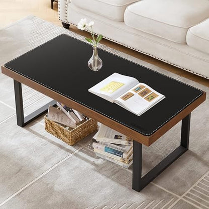 CENNBIE Leather Desk Mat Protector, 35.5" x 16" Office Desk Pad (Black) - color: Black, size: 35.5" x 16"