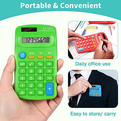Flutesan 30 Pack Pocket Calculator,Green, Red, Blue - color: Green, Red, Blue