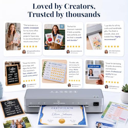 MAXDONE Laminator Machine 9-Inch - 5-in-1 Thermal Laminator Kit | with 50 Laminating Sheets, Fast Warm-Up, Paper Trimmer & Corner Rounder for Photos, Documents, Home, School & Office