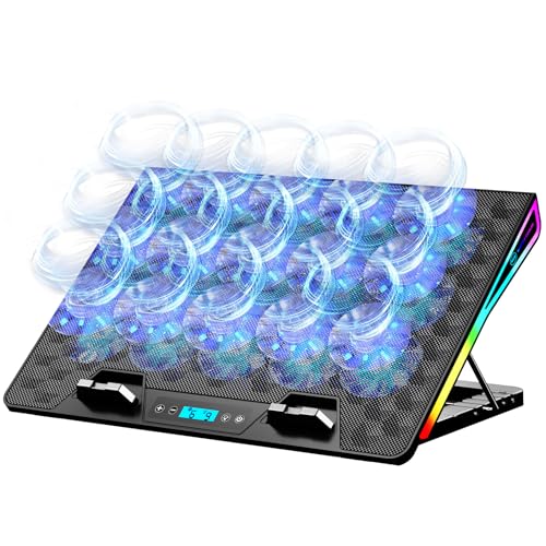 AICHESON Laptop Cooling Pad 15 Powerful Fans for 15-17.3 inch PC Computers - color: RGB