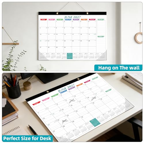 Tcamp Desk Calendar 2026-2027, Large Desktop/Wall Monthly Calendar - color: Colorful, size: 17"x12"(Jul 2026-Dec 2027)
