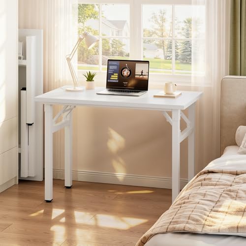 Need Small Folding Computer Desk, 35.8 Inch Writing Table, White - color: White, size: 35.8 inches