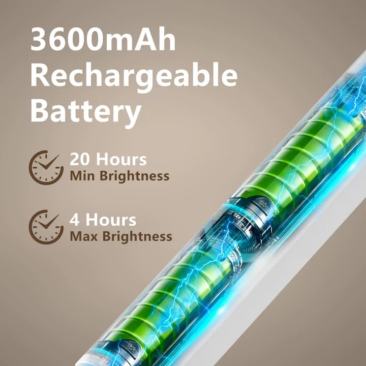 Desk Light Bar Under Desk Lights 16.5 in for Home Office, Shelf, Reading | Magnetic Rechargeable LED 3000K 4500K 6000K Color Temperature Battery Powered - color: White