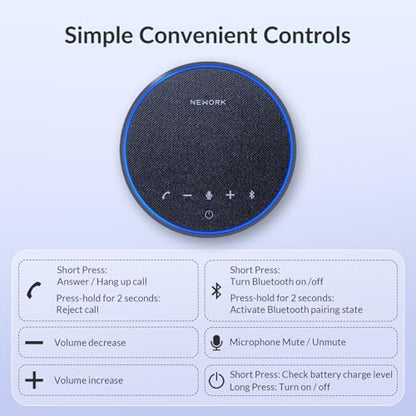 Conference Speakerphone, 3 AI Mics 360 Voice Pickup, AI Noise Reduction - color: FreeChat 101(3 Mics)
