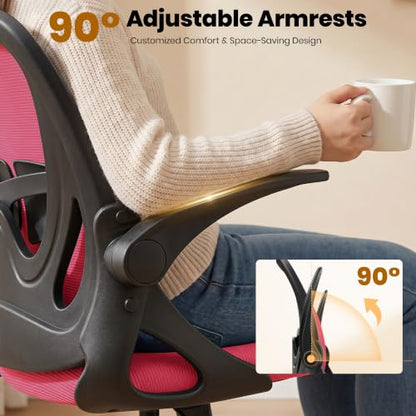 Primy Drafting Chair Tall Office Chair with Flip-up Armrests Executive Ergonomic Computer Standing Desk Chair with Lumbar Support and Adjustable Footrest Ring (Fire Brick) - color: Fire Brick, size: 934-Z