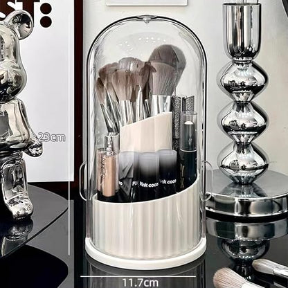 Makeup Brush Holder Organizer with Lid Makeup Brushes Organizer for Vanity Desktop Bathroom Countertop Cosmetic Display Cases
