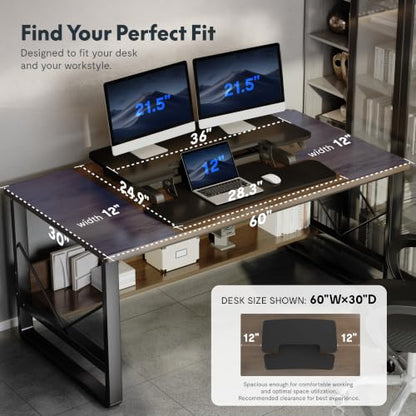 FLEXISPOT Standing Desk Converter, 36", Black - color: Black, size: 36"