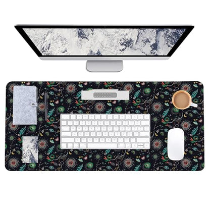 AUPET Leather Large Mouse Pad Desk Blotters – 35 x 17in Cute Desk Mat with PU Surface, Non-Slip Desk Pad Protector,Waterproof Desk Writing Pad for Office Home (Mystical Cosmic) - color: Mystical Cosmic
