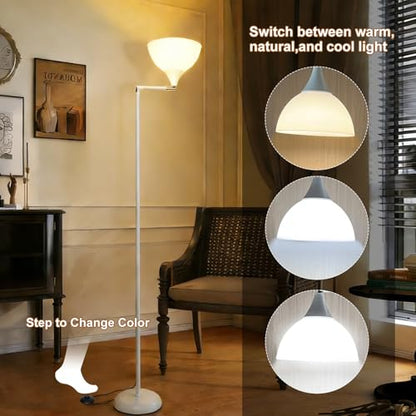 Flexible 90-Degree Foldable Floor Lamp - Remote Control, Stepless Color Temp & Brightness, Space-Saving Adjustable Standing Light for Bedroom, Office, Living Room & Study White - color: White