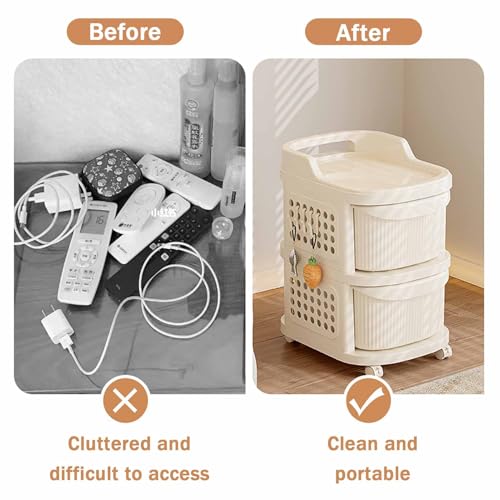 4 Drawers Storage Cart, Narrow Plastic Dresser, Rolling Organizer Cart for Office Classroom Bedroom Bathroom Art Craft Supplies, Mobile Slim Utility Cart on Wheels - size: 2 layers
