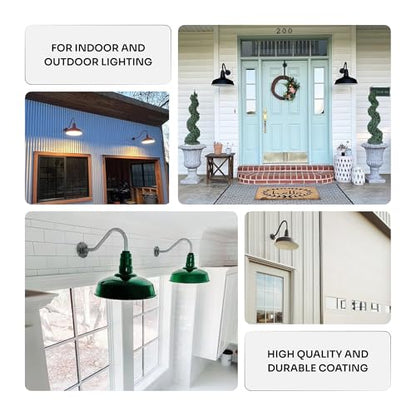 Upslope Gooseneck Barn Light Outdoor | Farmhouse | Modern Gray/Brass - color: Modern Gray / Brass, size: 23" Upslope Gooseneck
