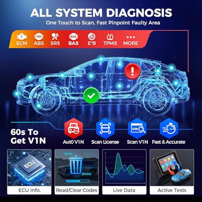 Autel Scanner MaxiCOM MK900: 3000+ Active Tests 40+ Service as MK900-BT | 8 in Up of MK808S MK808BT Pro MX808S, 2026 Bidirectional Diagnostic Tool as MX900 MK900BT, All System, CAN-FD&DOIP, FCA SGW