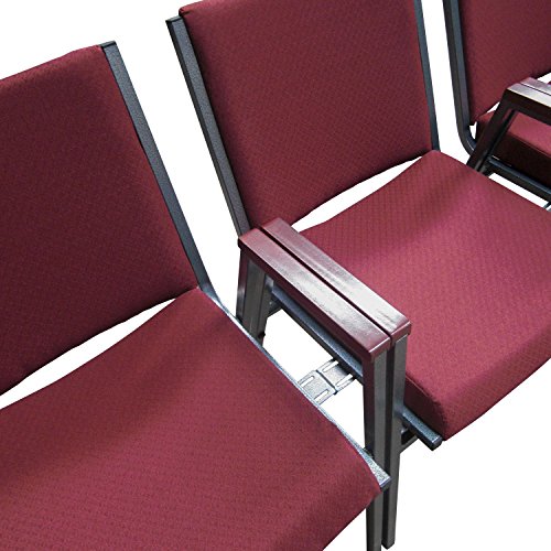 Flash Furniture Hercules Fabric Stack Chair with Arms, Green, 4-Pack - color: Green Patterned Fabric, size: Set of 4