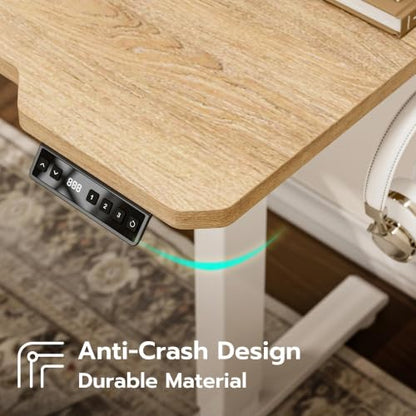 Acrolix L Shaped Electric Standing Desk, 43x31.5 Inch Reversible, Oak - color: Oak, size: 43