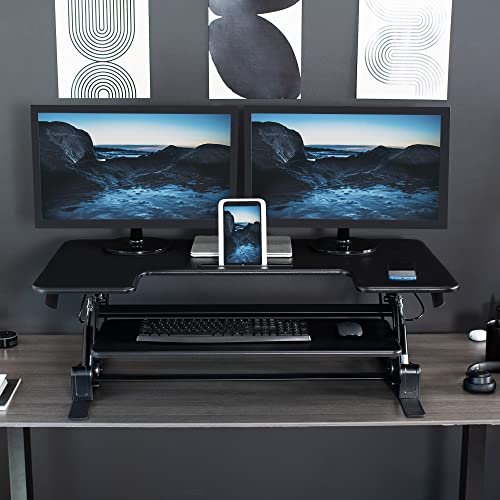 VIVO Black 42 in Standing Desk Converter, DESK-V000VL - color: Black, size: 42"