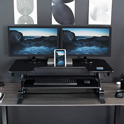 VIVO Black 42 in Standing Desk Converter, DESK-V000VL - color: Black, size: 42"