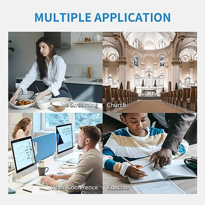 FEELWORLD POE20X 1080p 20X Optical Zoom 3G SDI HDMI IP PoE PTZ Camera | Low Light Correction, Auto Focus for Live Streaming Church Business Education Medical Conference Room Camera System - size: POE20X