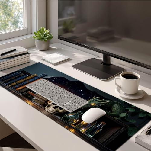 HOMETITUTE Large Mouse Pad 31.5x11.8 Inch Gaming Mousepad Alchemy Dragon Art Non-Slip Keyboard Desktop Protector Mat XL Mouse Pad for Home Office Laptop Wireless Mice Accessories - color: Alchemy Dragon Art