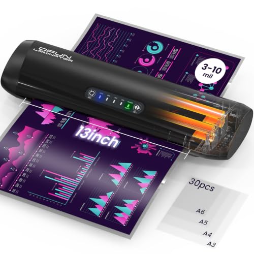 Qfun 3-10 Mil Commercial 13 Inch Laminator Machine with Laminating Sheets