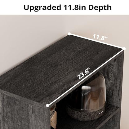 IRONCK Industrial Bookshelves and Bookcases with Doors and Shelves - color: Charcoal Grey