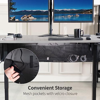 VIVO 60 inch Under Desk Privacy and Cable Management Organizer Sleeve, Wire Hider Kit Panel System, Black, DESK-SKIRT-60 - size: 60" Panel