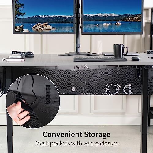VIVO Black 71 inch Under Desk Privacy and Cable Management Organizer Sleeve, Wire Hider Kit Panel System, DESK-SKIRT-71 - size: 71" Panel