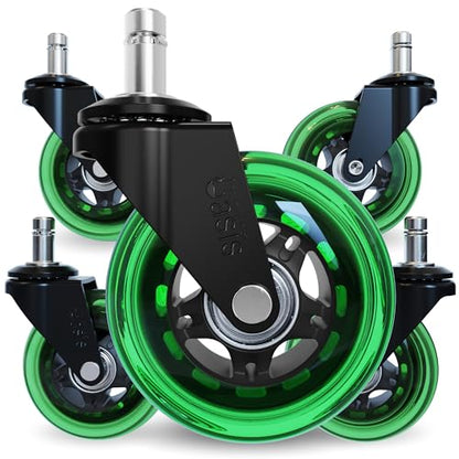 The Office Oasis Original Office Chair Wheels (As Seen On PBS), Green - color: Green