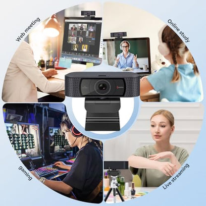 Angetube 1080P Streaming Camera，Computer PC Camera with Privacy Cover | 2 Mics, Plug & Play, USB C Adapter,Student Webcam for Teams/Meeting/Online Class, College Dorm Back to School Essential