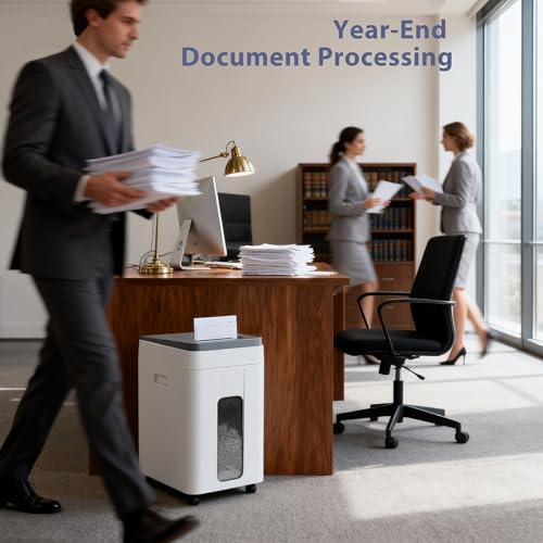 Heavy Duty Paper Shredder: 400-Sheet Auto Feed P5 Micro-Cut Document Credit Card Shredding with Jam-Proof Design for Home Office Business School