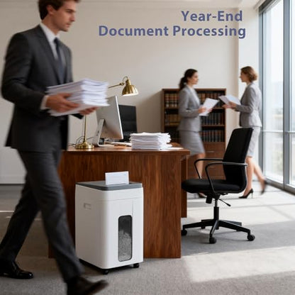 Heavy Duty Paper Shredder: 400-Sheet Auto Feed P5 Micro-Cut Document Credit Card Shredding with Jam-Proof Design for Home Office Business School