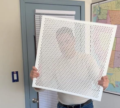 2'x2' White Plastic Perforated Tile with 3/8" Holes (2-Pack)