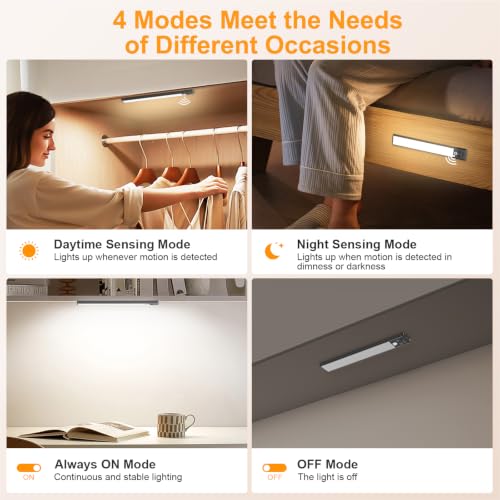 Gritin 10.2inch Under Cabinet Lighting Rechargeable 2 Pack - color: Black, size: 10.2 inch