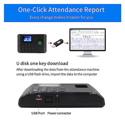 Time Clocks Fingerprint Time Attendance Biometric Attendance Machine ;Keypad Electric Recorder Data Time Clock in for Employees,