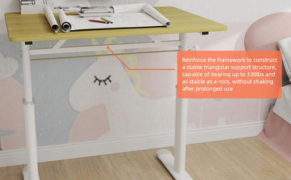 31" Height Adjustable Study Desk Ergonomic Compact, Wood | Manual Standing|Mobile Foldable|Home Office|Kids Adults|Small Gaming|Bedroom Livingroom Minimalist|Walking Pad Ready - color: 31"+wood