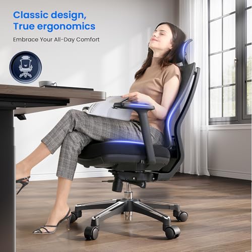 OdinLake L2 Ergonomic Office Chair with Footrest, 4" Molded Foam Seat
