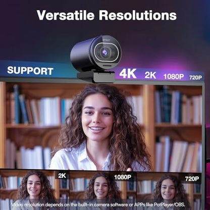 EMEET S600 4K Webcam with Tripod for Streaming, Sony 1/2.55'' Sensor - style: S600 Sony Sensor with Tripod