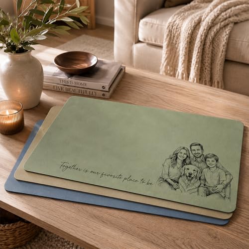 Custom PU Leather Desk Mat, Personalized Mouse Pad with Photo, Large Keyboard Blotter and Table Protector for Office Work, Gaming, Writing, Dad Birthday Fathers Day Gift for Men Home Décor,02 - color: Design 2