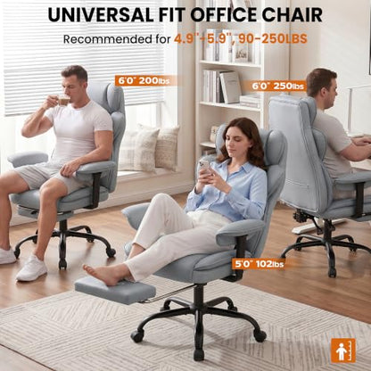 Office Chair, Desk Chair with Soft Adjustable Armrests - color: Grey