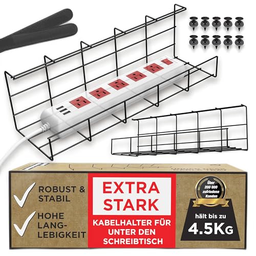 Scanfield Under Desk Cable Management Tray, No-Screw, 17-Inch, 4-Pack White - color: White, size: 4pcs Self Adhesive