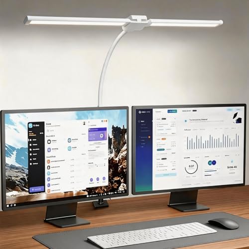 Desk Lamps for Home Office, Computer Light Bar, Double Head, White - color: White