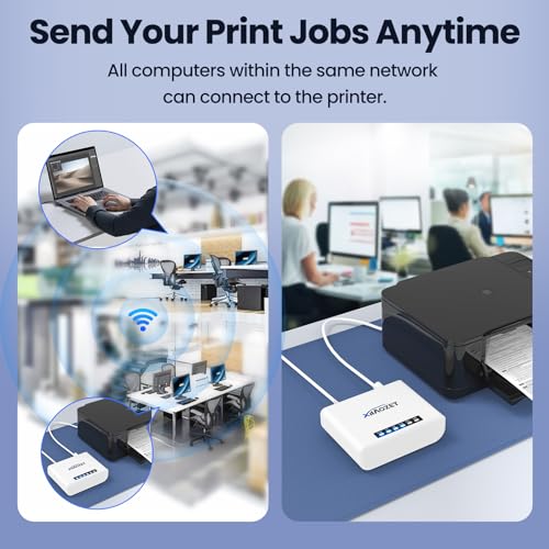 LK100W Wireless Print Server, USB 2.0 Printer Sharing - size: 1 USB Port