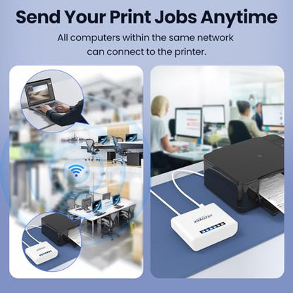 LK100W Wireless Print Server, USB 2.0 Printer Sharing - size: 1 USB Port