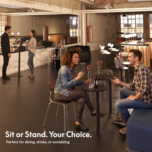 FLEXISPOT Gas Spring Lift Sit-to-Stand Table,20" Round Bar Table - color: Black, size: 20‘’