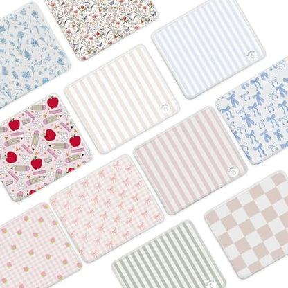 Mouse Pad for Desk with Stitched Edge, Premium Cute Washable Mouse Pads. Computer Mousepad with Non-Slip Rubber Base, Mousepads for Laptop, 9.25x7.75x0.12 inch (Pink Stripes) - color: Pink Stripes