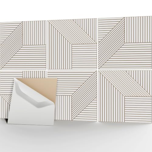 JaneTech Acoustic Wall Panels 23.62 x 23.62 Inch, 6 Pack Sound Absorbing Panels, Noise Reduction & Echo Control, Decorative Panels for Home Office Studio, Oat White - color: Angle Cascade