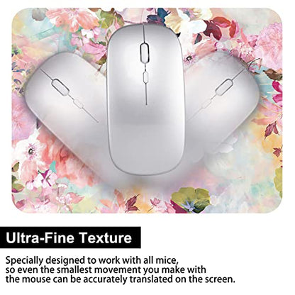 Small Mouse Pad 6 x 8 Inch, Audimi Mini Mouse Pad Thick for Laptop Wireless Mouse Home Office Travel, Portable & Washable (Flower) - color: Flower