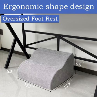 Foot Rest for Under Desk at Work.Multifunctional 3-Tier Foot Stool - color: Extra Large-light Grey