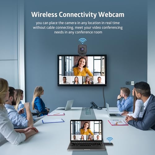 TOALLIN 1080P HD Wireless Webcam for PC, Built-in Noise-Canceling Mic | Wireless Computer Camera for Video Conferencing, Live Streaming and Online Video Calls