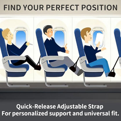 Airplane Foot Hammock for Flight, Adjustable Foot Rest Under Desk, Portable Wide Foot Support for Long Trips & Office, Travel Essentials, Best Airplane Gadgets & Travel Gifts (2 PC) - size: 2 Pack