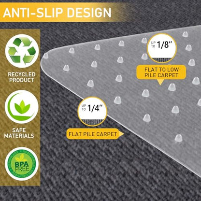 PHOUZIN Office Chair Mat for Carpet, Heavy Duty Desk Chair Mat 36" x48“